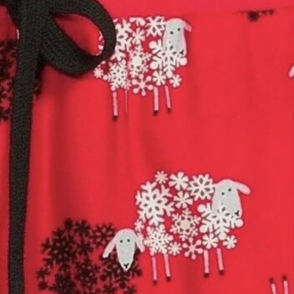 Secret Treasures Sleep Pajama Pants Jogger Flannel Red Sheep Snowflakes XL 16-18 - Picture 3 of 3